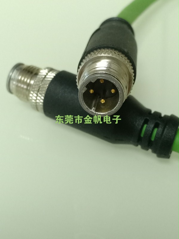 M12 5PIN D-CODE 公插头带屏蔽