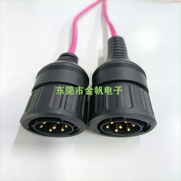 工控定制防水线束：圆形连接器+注塑外形防水结构